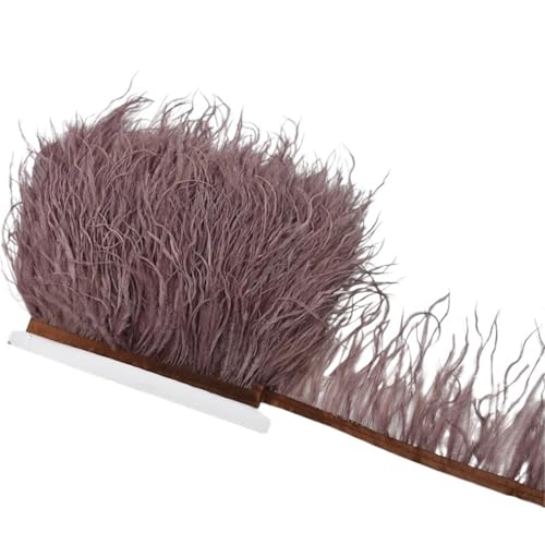1M 5M 10M 8-10CM Straußenfedern Borten Band Rock DIY Kleidung for Basteln Federn für Bastelarbeiten Hochzeit Party Dekoration(25 Black Brown,1 Meter) von ZYFHYU