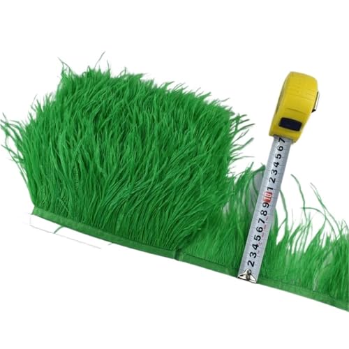 1M 5M 10M 8-10CM Straußenfedern Borten Band Rock DIY Kleidung for Basteln Federn für Bastelarbeiten Hochzeit Party Dekoration(29 Green,1 Meter) von ZYFHYU