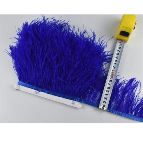 1M 5M 10M 8-10CM Straußenfedern Borten Band Rock DIY Kleidung for Basteln Federn für Bastelarbeiten Hochzeit Party Dekoration(4 Blue,10 Meters) von ZYFHYU