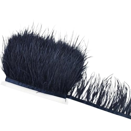 1M 5M 10M 8-10CM Straußenfedern Borten Band Rock DIY Kleidung for Basteln Federn für Bastelarbeiten Hochzeit Party Dekoration(7 Blue,10 Meters) von ZYFHYU