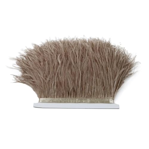 1M 5M 10M 8-10cm Straußenfederborte Band Mehrfarbige Feder for Nähen von Federn Basteln Kleid Kleidung Dekoration für Bastelarbeiten Hochzeit Party Dekoration(Brown,1m) von ZYFHYU