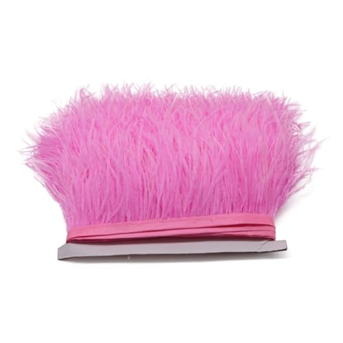 1M 5M 10M 8-10cm Straußenfederborte Band Mehrfarbige Feder for Nähen von Federn Basteln Kleid Kleidung Dekoration für Bastelarbeiten Hochzeit Party Dekoration(Dark pink,5M) von ZYFHYU