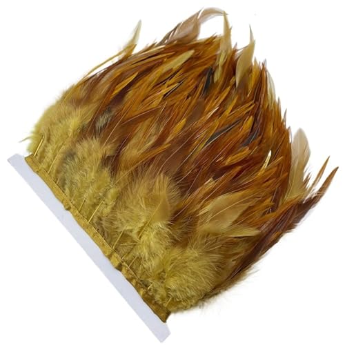 1M Fasan Federn Trim Plume Handwerk Handgemachte DIY Farbige Feder Party Band Hochzeit Decor Zubehör für Bastelarbeiten Hochzeit Party Dekoration(Light Brown) von ZYFHYU