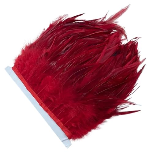 1M Fasan Federn Trim Plume Handwerk Handgemachte DIY Farbige Feder Party Band Hochzeit Decor Zubehör für Bastelarbeiten Hochzeit Party Dekoration(Red) von ZYFHYU