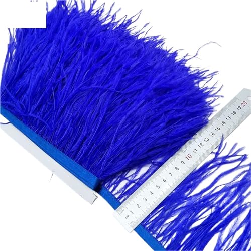 2/5/10 Yards Straußenfederband Straußenfedern Trim Fransen Kleidung Dekoration für Bastelarbeiten Hochzeit Party Dekoration(Color1,2 Yards) von ZYFHYU