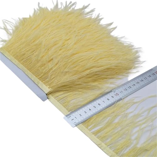2/5/10 Yards Straußenfederband Straußenfedern Trim Fransen Kleidung Dekoration für Bastelarbeiten Hochzeit Party Dekoration(Color2,10 Yards) von ZYFHYU
