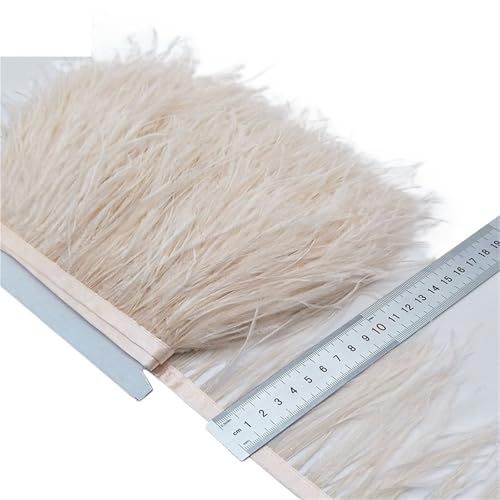 2/5/10 Yards Straußenfederband Straußenfedern Trim Fransen Kleidung Dekoration für Bastelarbeiten Hochzeit Party Dekoration(Color4,10 Yards) von ZYFHYU