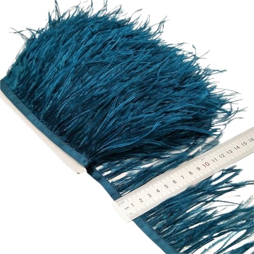2/5/10 Yards Straußenfederband Straußenfedern Trim Fransen Kleidung Dekoration für Bastelarbeiten Hochzeit Party Dekoration(Dark Green,10 Yards) von ZYFHYU