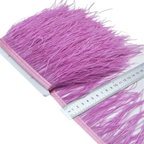 2/5/10 Yards Straußenfederband Straußenfedern Trim Fransen Kleidung Dekoration für Bastelarbeiten Hochzeit Party Dekoration(Light Purple,10 Yards) von ZYFHYU