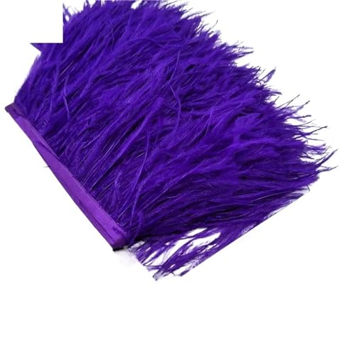 2/5/10 Yards Straußenfederband Straußenfedern Trim Fransen Kleidung Dekoration für Bastelarbeiten Hochzeit Party Dekoration(Purple,10 Yards) von ZYFHYU