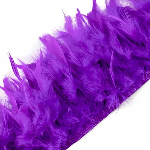 2 Meter Federbesatz, Fransen, Höhe 10–15 cm, Hochzeit, Kleidung, Kleid, Dekoration, DIY, Federband, Nähen, Basteln für Bastelarbeiten Hochzeit Party Dekoration(Deep Purple) von ZYFHYU