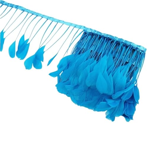 2 Meter Federbesatz Band Basteln Fransen Quaste Federn Künstliche Dekorationen Hochzeit Handwerk Zubehör Dekor für Bastelarbeiten Hochzeit Party Dekoration(Blue) von ZYFHYU