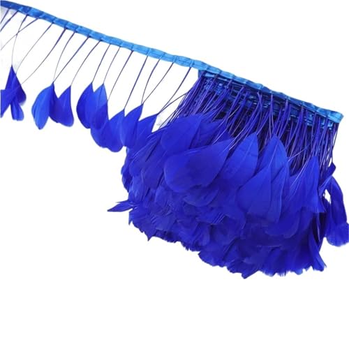 2 Meter Federbesatz Band Basteln Fransen Quaste Federn Künstliche Dekorationen Hochzeit Handwerk Zubehör Dekor für Bastelarbeiten Hochzeit Party Dekoration(Blue1) von ZYFHYU