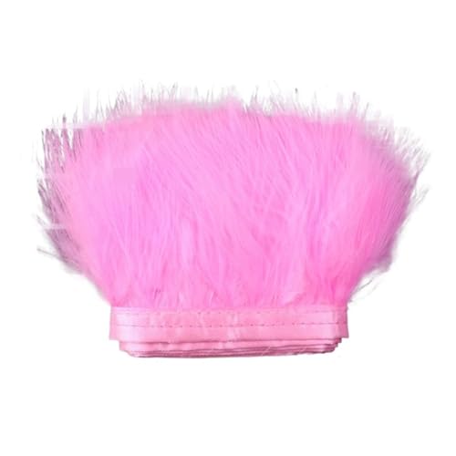 2 Meter Flauschiges Federband, 8–10 cm Feder for Basteln, Fransen, Nähen, Hochzeit, Party, Kleidung, Kleid, Dekoration für Bastelarbeiten Hochzeit Party Dekoration(Dark Pink) von ZYFHYU
