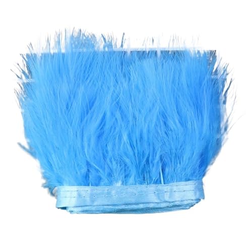 2 Meter Flauschiges Federband, 8–10 cm Feder for Basteln, Fransen, Nähen, Hochzeit, Party, Kleidung, Kleid, Dekoration für Bastelarbeiten Hochzeit Party Dekoration(Lake Blue) von ZYFHYU