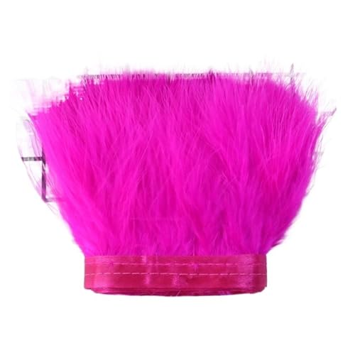 2 Meter Flauschiges Federband, 8–10 cm Feder for Basteln, Fransen, Nähen, Hochzeit, Party, Kleidung, Kleid, Dekoration für Bastelarbeiten Hochzeit Party Dekoration(Rose Red) von ZYFHYU