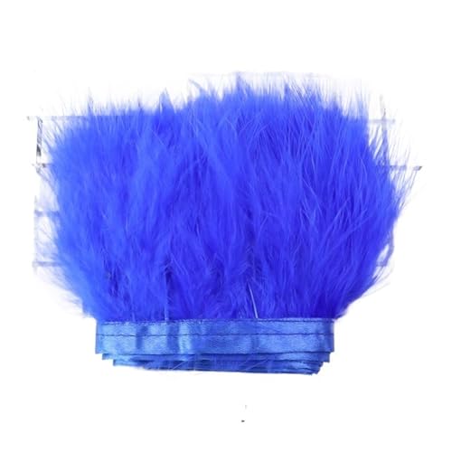 2 Meter Flauschiges Federband, 8–10 cm Feder for Basteln, Fransen, Nähen, Hochzeit, Party, Kleidung, Kleid, Dekoration für Bastelarbeiten Hochzeit Party Dekoration(Royal Blue) von ZYFHYU