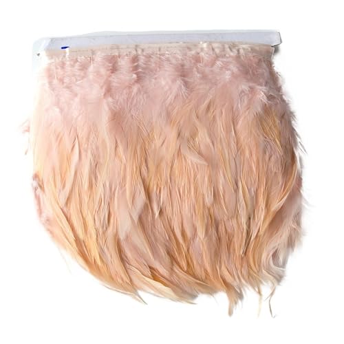 2 Meter Hahnenfederbesatz for Kleidung, Kleid, Nähzubehör, Federn, Band, Hochzeit, Karneval, Dekoration, , 10–15 cm für Bastelarbeiten Hochzeit Party Dekoration(Pink2) von ZYFHYU