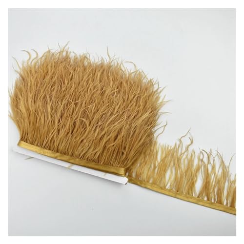 2 Meter echte Straußenfedern, Fransen, for Kleidung, Bandbesatz, Federrock, Federdekoration für Bastelarbeiten Hochzeit Party Dekoration(Colour 25) von ZYFHYU