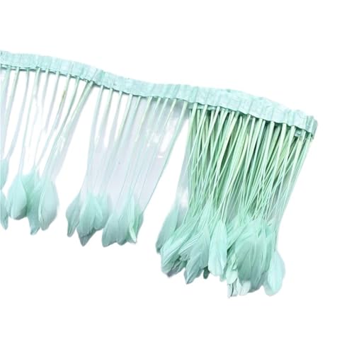 2 Yards gefärbte Schwanzfedern, Fransenfedern for Basteln, Band, Hochzeitskostüme für Bastelarbeiten Hochzeit Party Dekoration(Green) von ZYFHYU