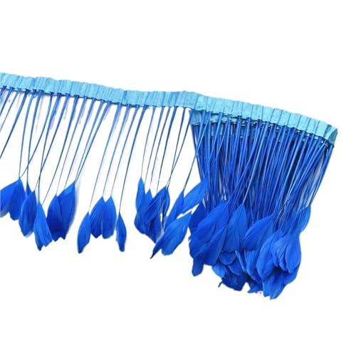 2 Yards gefärbte Schwanzfedern, Fransenfedern for Basteln, Band, Hochzeitskostüme für Bastelarbeiten Hochzeit Party Dekoration(Lake Blue) von ZYFHYU
