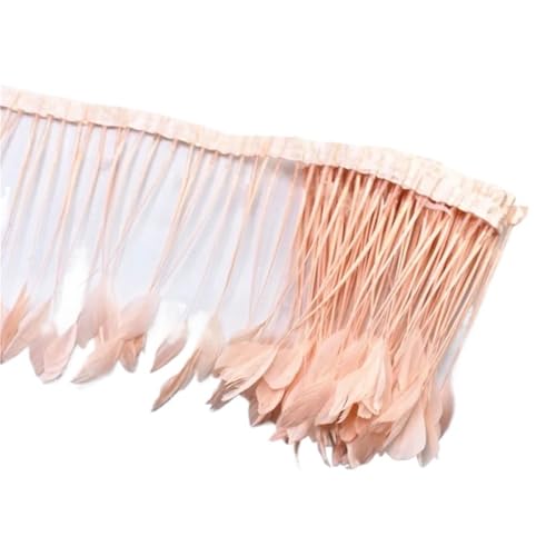 2 Yards gefärbte Schwanzfedern, Fransenfedern for Basteln, Band, Hochzeitskostüme für Bastelarbeiten Hochzeit Party Dekoration(Pink1) von ZYFHYU