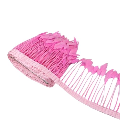 2 m 6–8 Zoll Federborte zur Herstellung von Schmuck, Karneval, Dekoration, Kunsthandwerk, schöne Federn, Fransen, Band, Zubehör für Bastelarbeiten Hochzeit Party Dekoration(Black) von ZYFHYU