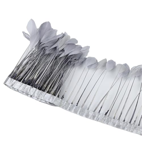 2 m 6–8 Zoll Federborte zur Herstellung von Schmuck, Karneval, Dekoration, Kunsthandwerk, schöne Federn, Fransen, Band, Zubehör für Bastelarbeiten Hochzeit Party Dekoration(Dark pink) von ZYFHYU
