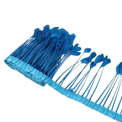 2 m 6–8 Zoll Federborte zur Herstellung von Schmuck, Karneval, Dekoration, Kunsthandwerk, schöne Federn, Fransen, Band, Zubehör für Bastelarbeiten Hochzeit Party Dekoration(Grey) von ZYFHYU