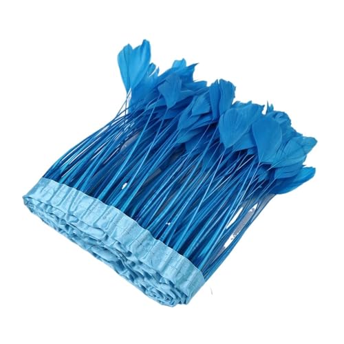 2 m farbige Gänsefedern for Hochzeit, Schmuck, Kleid, Dekorationen, Fransen, Kleidung, DIY, Kunsthandwerk, Karneval, Party, gefärbte Federn für Bastelarbeiten Hochzeit Party Dekoration(Lake Blue) von ZYFHYU