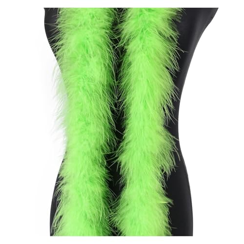 20 Gramm Truthahnfedern, weicher Federschal for Hochzeit, Kleidung, Dekoration, Schal, 2 Meter Federnbesatz für Bastelarbeiten Hochzeit Party Dekoration(Green3) von ZYFHYU