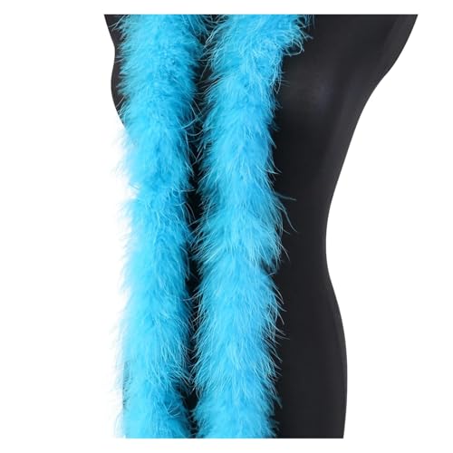 20 Gramm Truthahnfedern, weicher Federschal for Hochzeit, Kleidung, Dekoration, Schal, 2 Meter Federnbesatz für Bastelarbeiten Hochzeit Party Dekoration(Lake Blue) von ZYFHYU