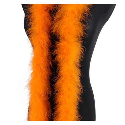 20 Gramm Truthahnfedern, weicher Federschal for Hochzeit, Kleidung, Dekoration, Schal, 2 Meter Federnbesatz für Bastelarbeiten Hochzeit Party Dekoration(Orange) von ZYFHYU