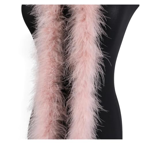 20 Gramm Truthahnfedern, weicher Federschal for Hochzeit, Kleidung, Dekoration, Schal, 2 Meter Federnbesatz für Bastelarbeiten Hochzeit Party Dekoration(Pink15) von ZYFHYU