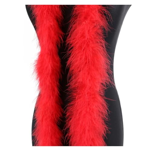20 Gramm Truthahnfedern, weicher Federschal for Hochzeit, Kleidung, Dekoration, Schal, 2 Meter Federnbesatz für Bastelarbeiten Hochzeit Party Dekoration(Red) von ZYFHYU