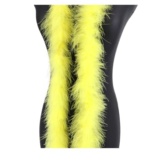 20 Gramm Truthahnfedern, weicher Federschal for Hochzeit, Kleidung, Dekoration, Schal, 2 Meter Federnbesatz für Bastelarbeiten Hochzeit Party Dekoration(Yellow) von ZYFHYU