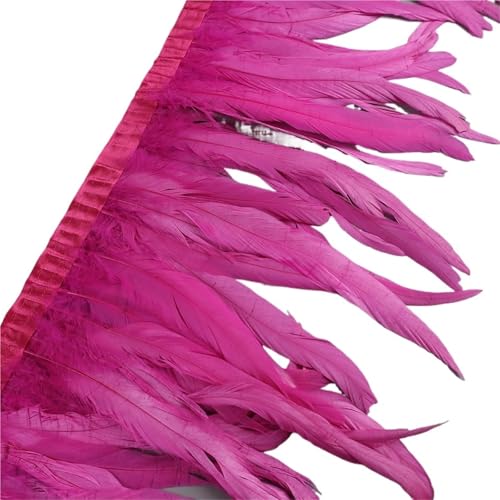 25–30 cm Hahnenfederbesatz, Hühnerfedern, Besatz, Hahnenschwanzfeder, Band, Kleid, Rock, Kostüm, Karneval, Dekoration für Bastelarbeiten Hochzeit Party Dekoration(1,10 Yards) von ZYFHYU