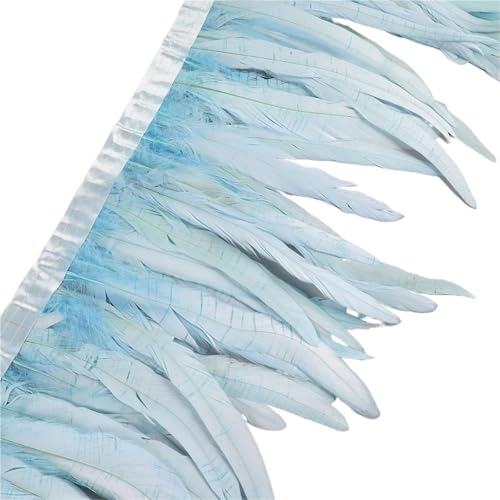 25–30 cm Hahnenfederbesatz, Hühnerfedern, Besatz, Hahnenschwanzfeder, Band, Kleid, Rock, Kostüm, Karneval, Dekoration für Bastelarbeiten Hochzeit Party Dekoration(10,10 Yards) von ZYFHYU
