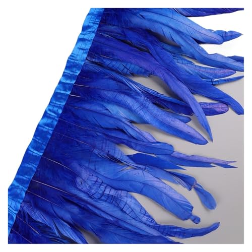 25–30 cm Hahnenfederbesatz, Hühnerfedern, Besatz, Hahnenschwanzfeder, Band, Kleid, Rock, Kostüm, Karneval, Dekoration für Bastelarbeiten Hochzeit Party Dekoration(12,10 Yards) von ZYFHYU