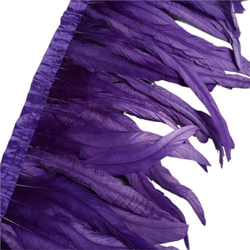 25–30 cm Hahnenfederbesatz, Hühnerfedern, Besatz, Hahnenschwanzfeder, Band, Kleid, Rock, Kostüm, Karneval, Dekoration für Bastelarbeiten Hochzeit Party Dekoration(13,2 Yards) von ZYFHYU