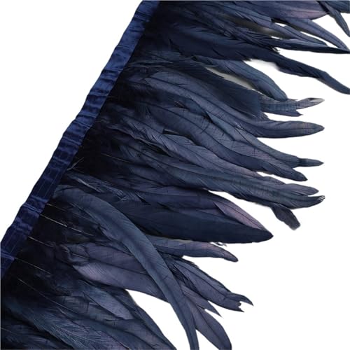 25–30 cm Hahnenfederbesatz, Hühnerfedern, Besatz, Hahnenschwanzfeder, Band, Kleid, Rock, Kostüm, Karneval, Dekoration für Bastelarbeiten Hochzeit Party Dekoration(17,2 Yards) von ZYFHYU