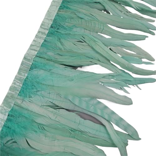 25–30 cm Hahnenfederbesatz, Hühnerfedern, Besatz, Hahnenschwanzfeder, Band, Kleid, Rock, Kostüm, Karneval, Dekoration für Bastelarbeiten Hochzeit Party Dekoration(18,2 Yards) von ZYFHYU
