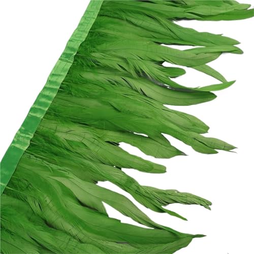25–30 cm Hahnenfederbesatz, Hühnerfedern, Besatz, Hahnenschwanzfeder, Band, Kleid, Rock, Kostüm, Karneval, Dekoration für Bastelarbeiten Hochzeit Party Dekoration(19,10 Yards) von ZYFHYU