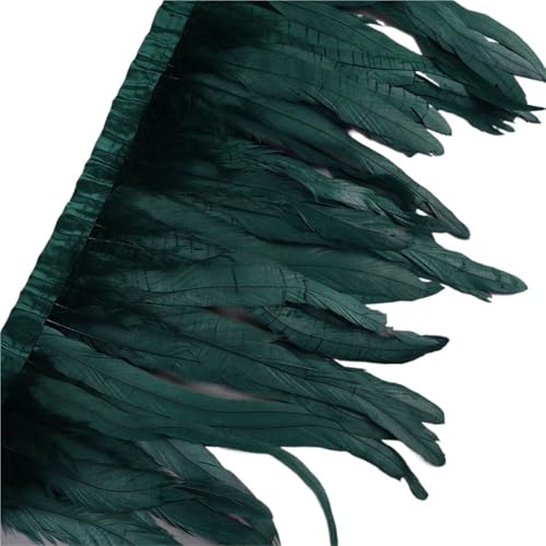 25–30 cm Hahnenfederbesatz, Hühnerfedern, Besatz, Hahnenschwanzfeder, Band, Kleid, Rock, Kostüm, Karneval, Dekoration für Bastelarbeiten Hochzeit Party Dekoration(20,10 Yards) von ZYFHYU
