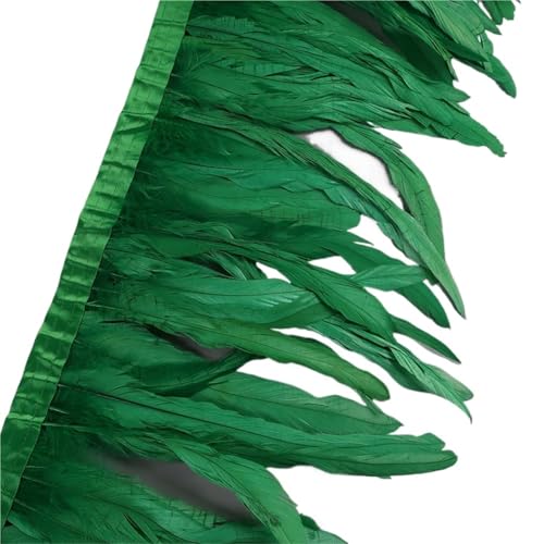 25–30 cm Hahnenfederbesatz, Hühnerfedern, Besatz, Hahnenschwanzfeder, Band, Kleid, Rock, Kostüm, Karneval, Dekoration für Bastelarbeiten Hochzeit Party Dekoration(27,10 Yards) von ZYFHYU