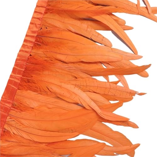 25–30 cm Hahnenfederbesatz, Hühnerfedern, Besatz, Hahnenschwanzfeder, Band, Kleid, Rock, Kostüm, Karneval, Dekoration für Bastelarbeiten Hochzeit Party Dekoration(3,2 Yards) von ZYFHYU