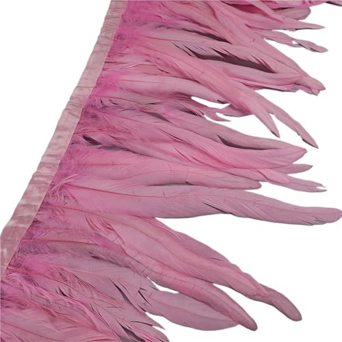 25–30 cm Hahnenfederbesatz, Hühnerfedern, Besatz, Hahnenschwanzfeder, Band, Kleid, Rock, Kostüm, Karneval, Dekoration für Bastelarbeiten Hochzeit Party Dekoration(6,2 Yards) von ZYFHYU