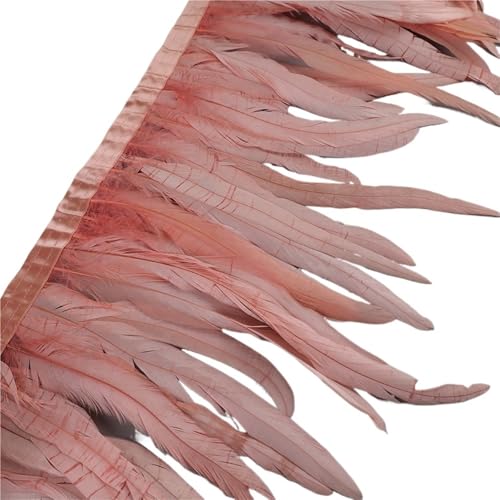 25–30 cm Hahnenfederbesatz, Hühnerfedern, Besatz, Hahnenschwanzfeder, Band, Kleid, Rock, Kostüm, Karneval, Dekoration für Bastelarbeiten Hochzeit Party Dekoration(7,10 Yards) von ZYFHYU