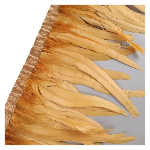 25–30 cm Hahnenfederbesatz, Hühnerfedern, Besatz, Hahnenschwanzfeder, Band, Kleid, Rock, Kostüm, Karneval, Dekoration für Bastelarbeiten Hochzeit Party Dekoration(9,10 Yards) von ZYFHYU