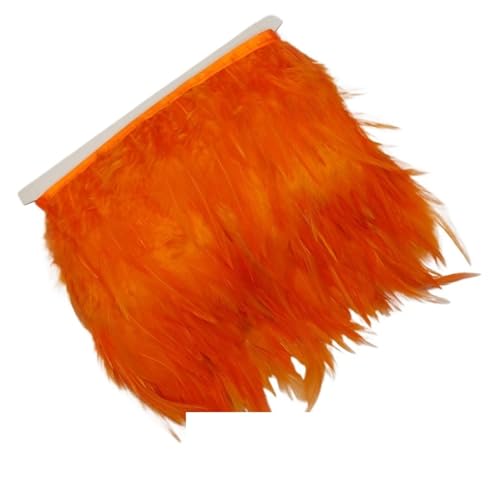 5/10 Meter 10-15 cm 4-6 Zoll Huhn Hahn Schwanz Federn Trims Streifen for Hochzeit Party Kleidung Feder Trim für Bastelarbeiten Hochzeit Party Dekoration(Orange,10m) von ZYFHYU